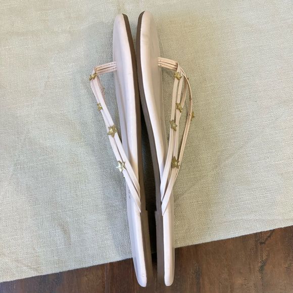 TKEES Duo Stars Flip Flop Sandals in Blush Pink Cowhide Leather - Picture 5 of 10